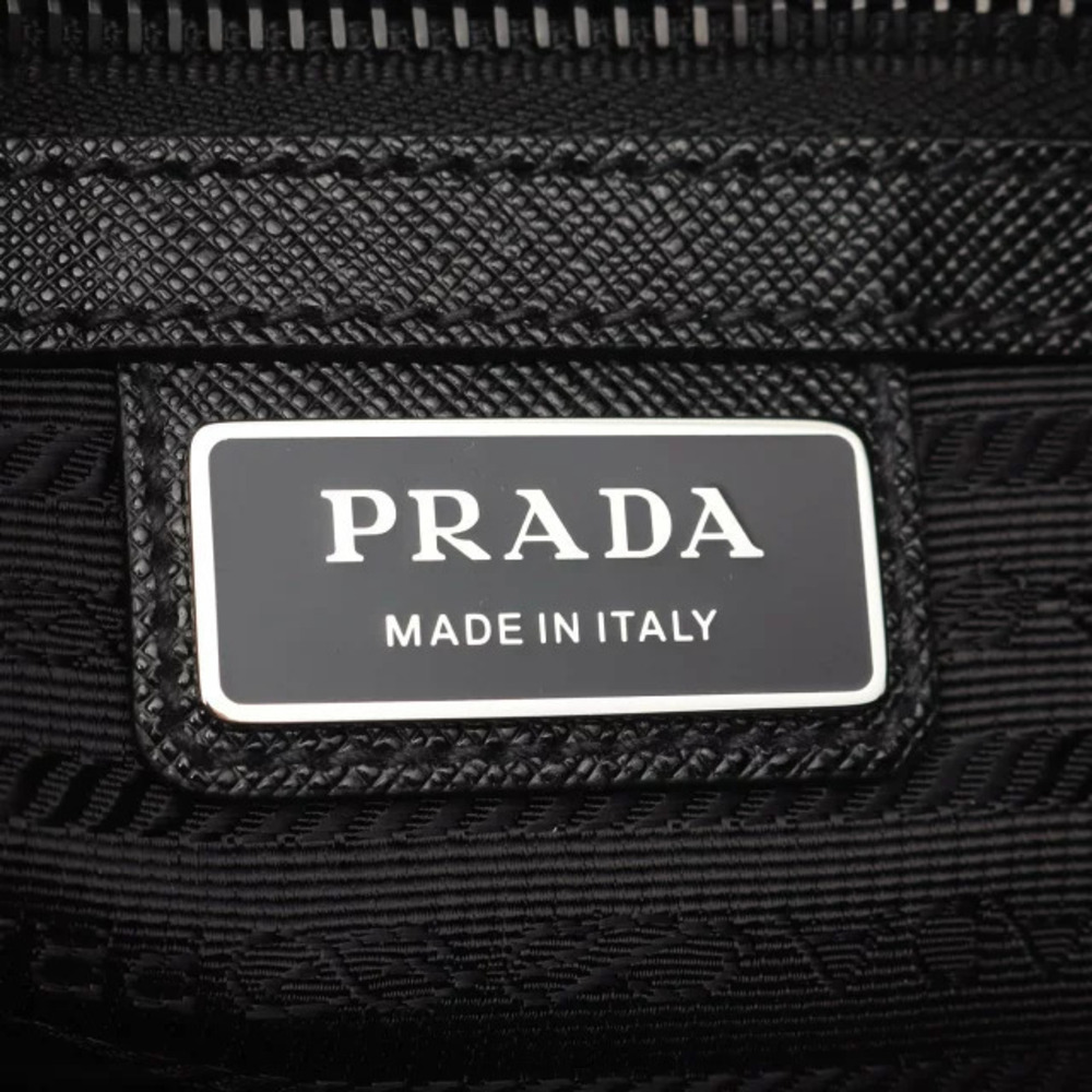 Prada Saffiano Bag Black Leather Shoulder Re - Picture 4 of 4